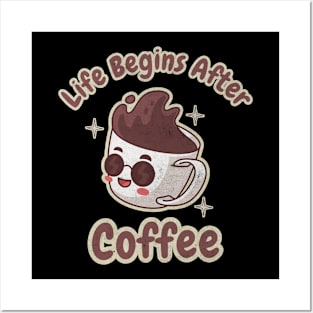 Life Begins After Coffee Coffee Mug Posters and Art